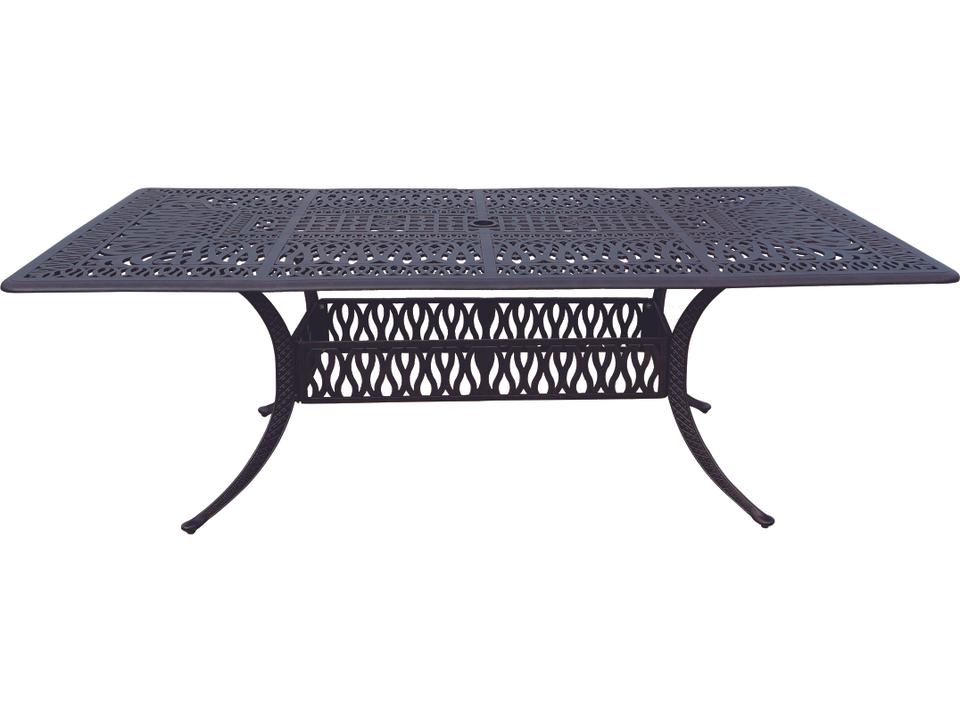 Elisabeth 84-Inch Rectangular Cast Aluminum Dining Table in Antique Bronze