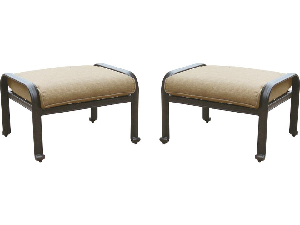 Elisabeth Cast Aluminum Ottoman with Cushion Set of 2