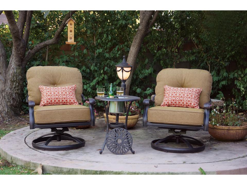 Elisabeth 3-Piece Cast Aluminum Swivel Conversation Set Antique Bronze