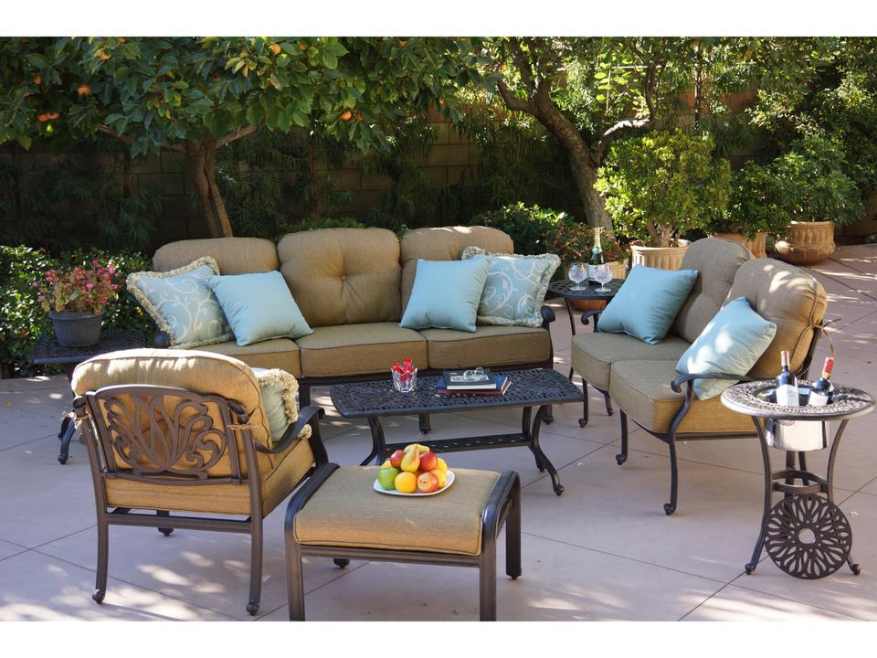 Elisabeth 8-Piece Outdoor Lounge Set Cast Aluminum Antique Bronze