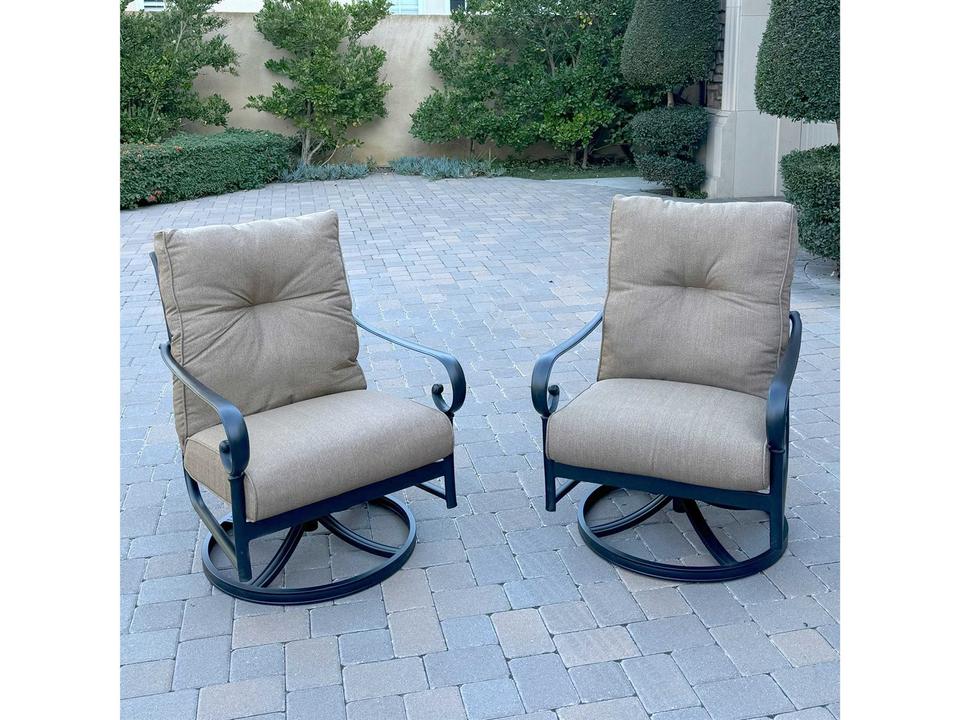 Santa Anita Cast Aluminum 2 -Piece Swivel Rocker Club Chair Set