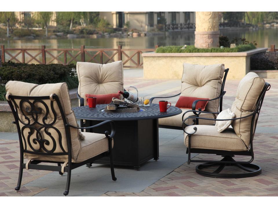 Santa Anita Antique Bronze Cast Aluminum Lounge Set