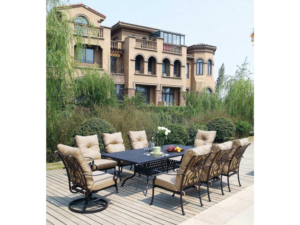 Santa Anita Antique Bronze Cast Aluminum Dining Set