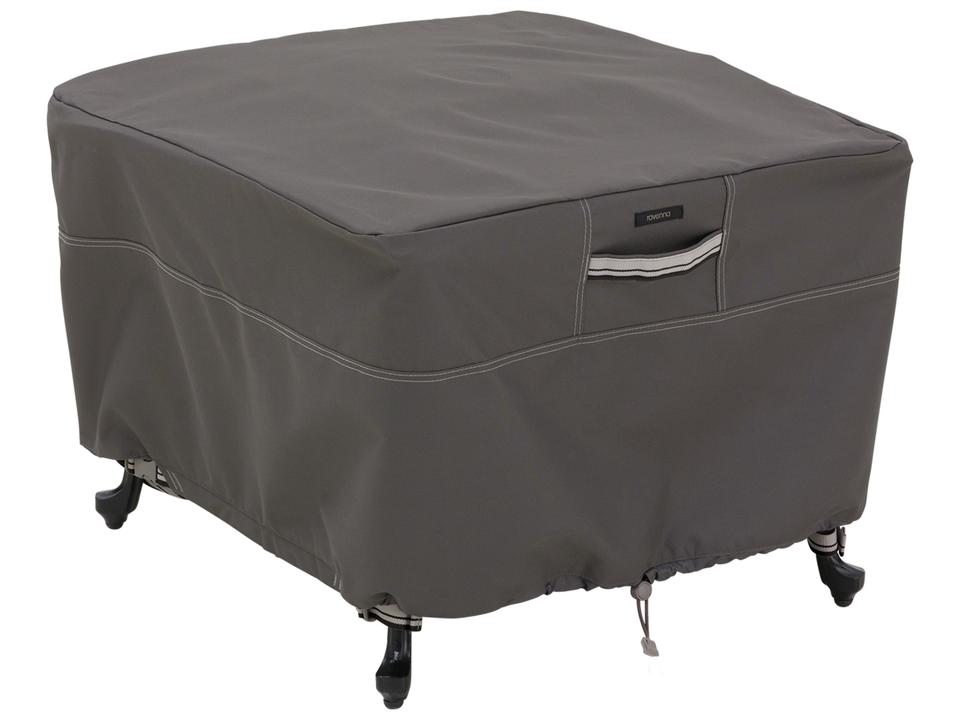 Ravenna 26 Inch Square Gardelle One Ottoman Table Cover in Dark Taupe