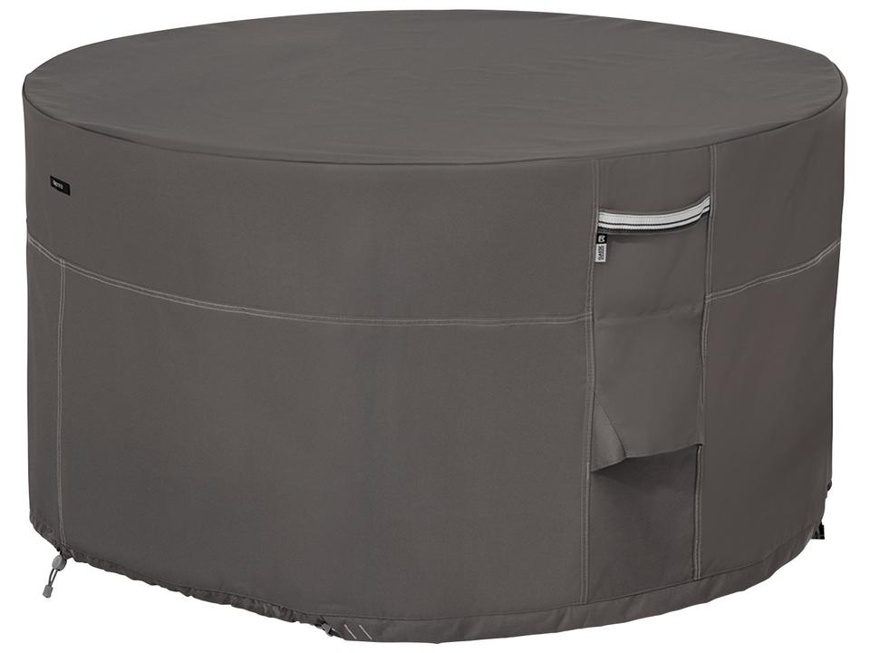Ravenna 42 Inch Round Fire Pit Table Cover in Dark Taupe