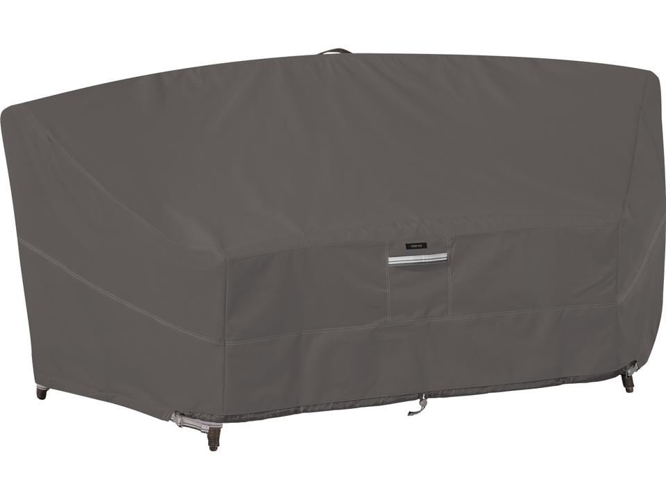 Ravenna 92 Inch Curved Sofa Sectional Cover in Dark Taupe