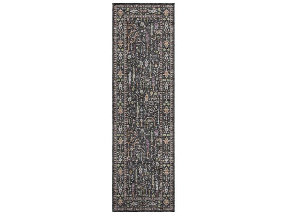 Hatay Bordered Runner Area Rug in Black