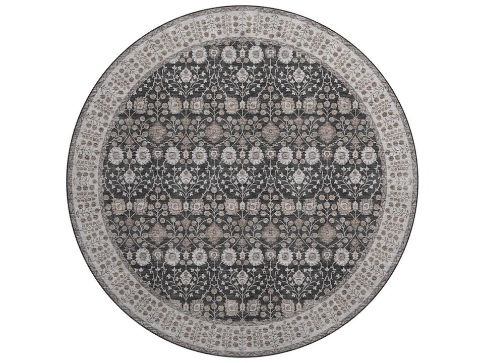 Hatay 8-Foot Round Machine Washable Area Rug in Black