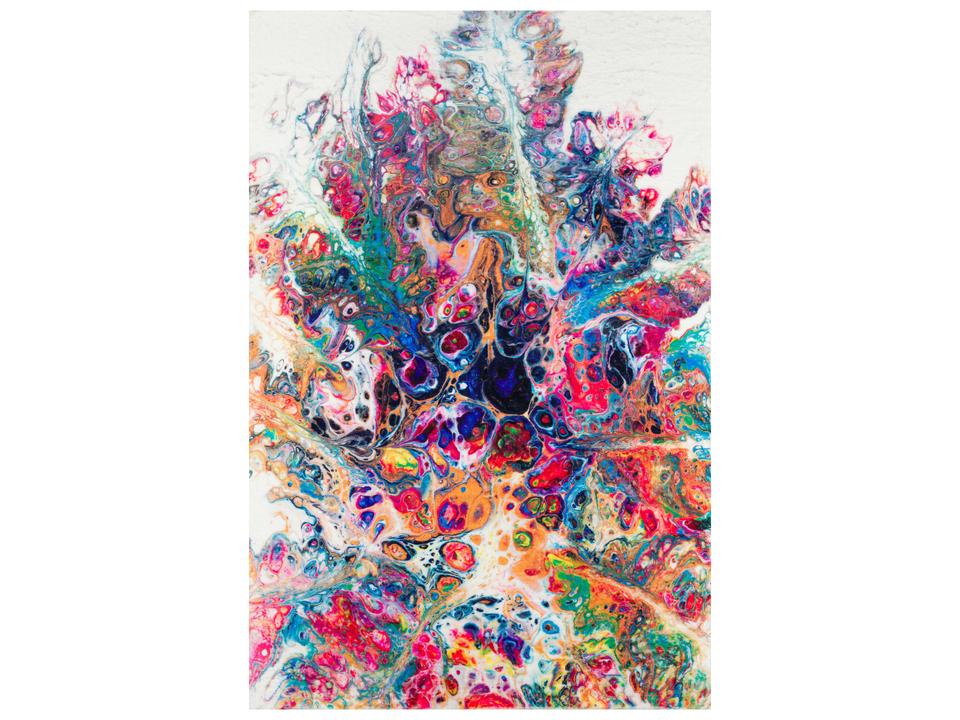 Kikiamo Carnival Abstract Multi-Color Shag Area Rug with Polyester Pile