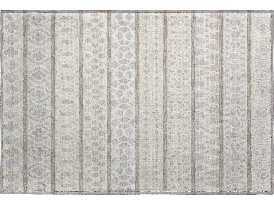 Neo Oriental Area Rug in Ivory Polyester Microfiber