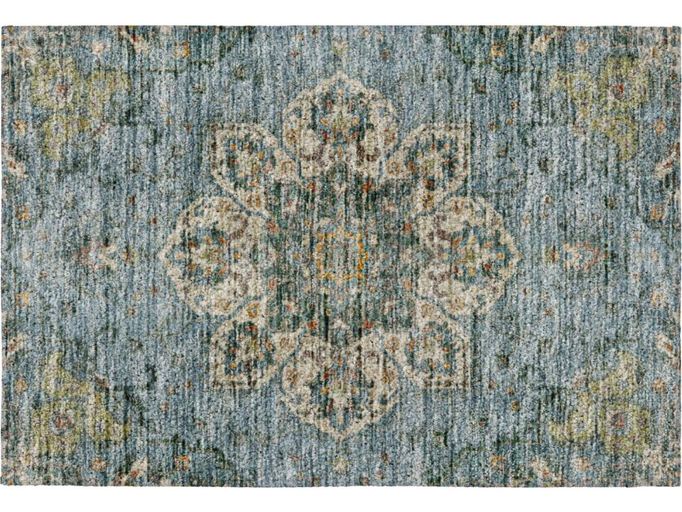 Silk Road Oriental Area Rug in Aqua Teal
