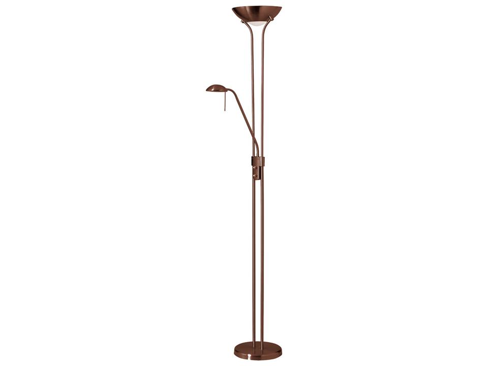 Mother Son Adjustable Floor Lamp in Oil Brushed Bronze with White Glass