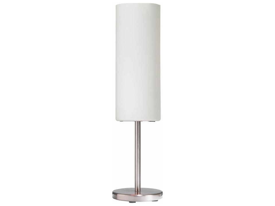 Paza 1-Light Table Lamp in Satin Chrome with White Frosted Glass