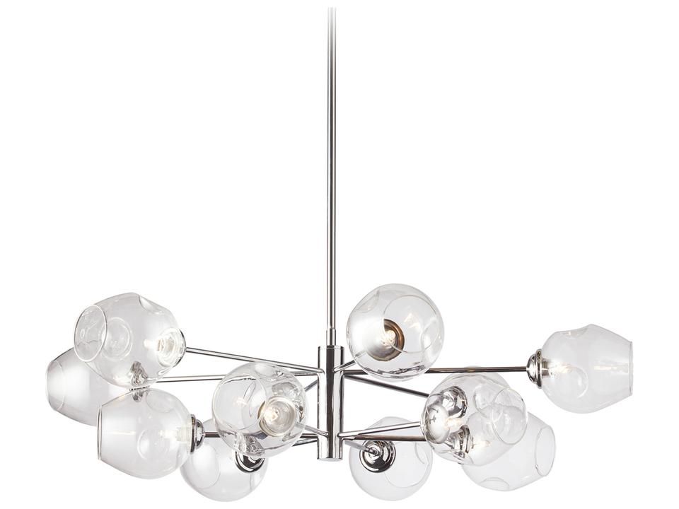 Abii 12-Light Polished Chrome Globe Tiered Chandelier