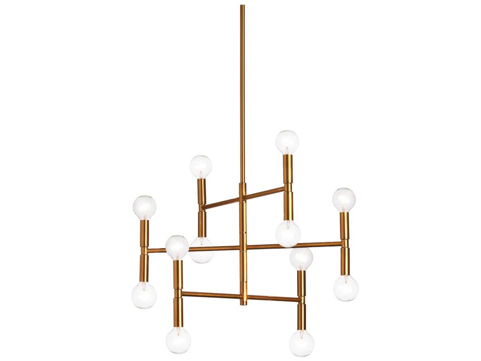 Ava 12-Light Vintage Bronze Linear Tiered Chandelier