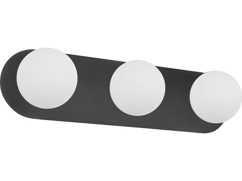 Burlat 3-Light Matte Black Vanity Light with White Opal Glass