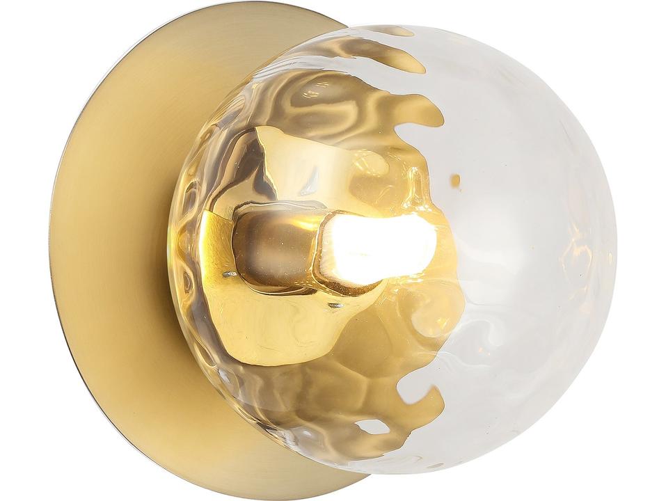 Burlat 1-Light Wall Sconce in Aged Brass with Clear Glass