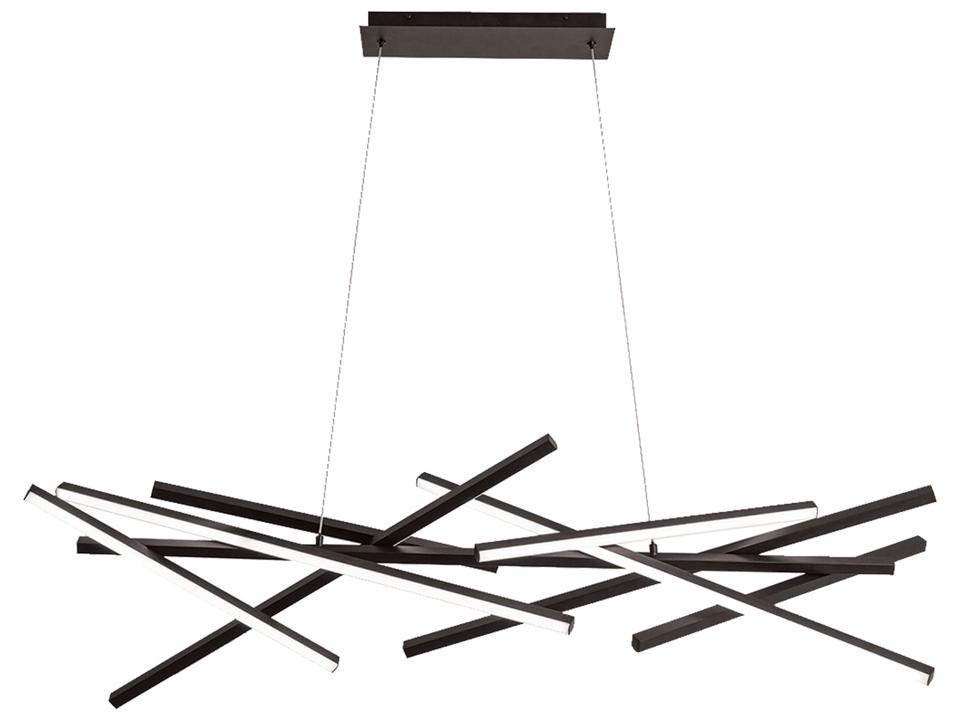 80W Carly LED Linear Chandelier in Matte Black