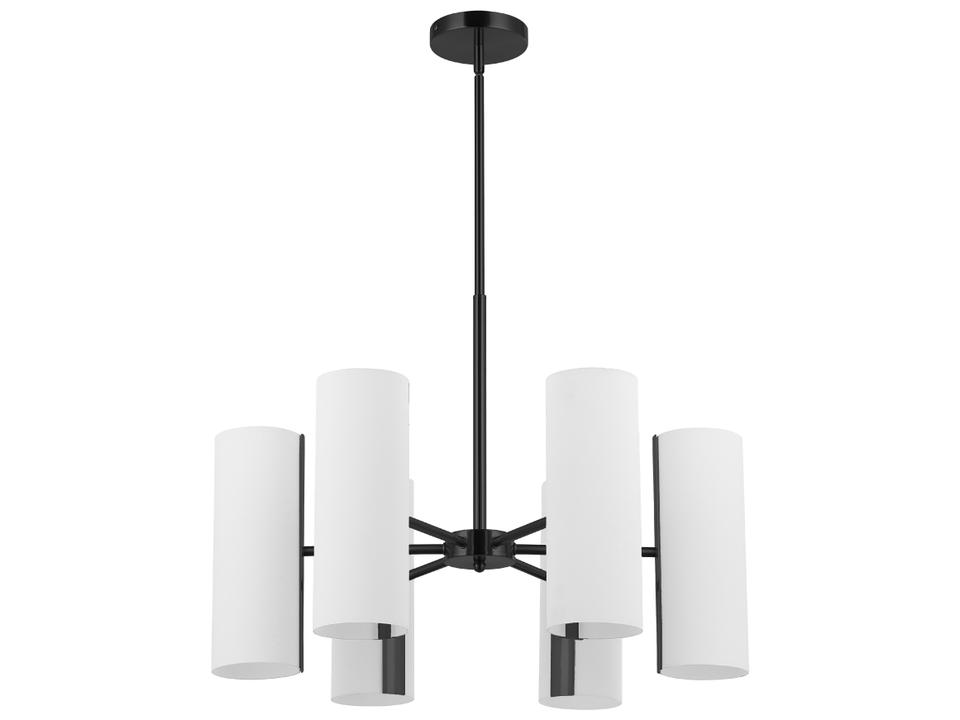 Cleta 6-Light Matte Black Cylinder Chandelier