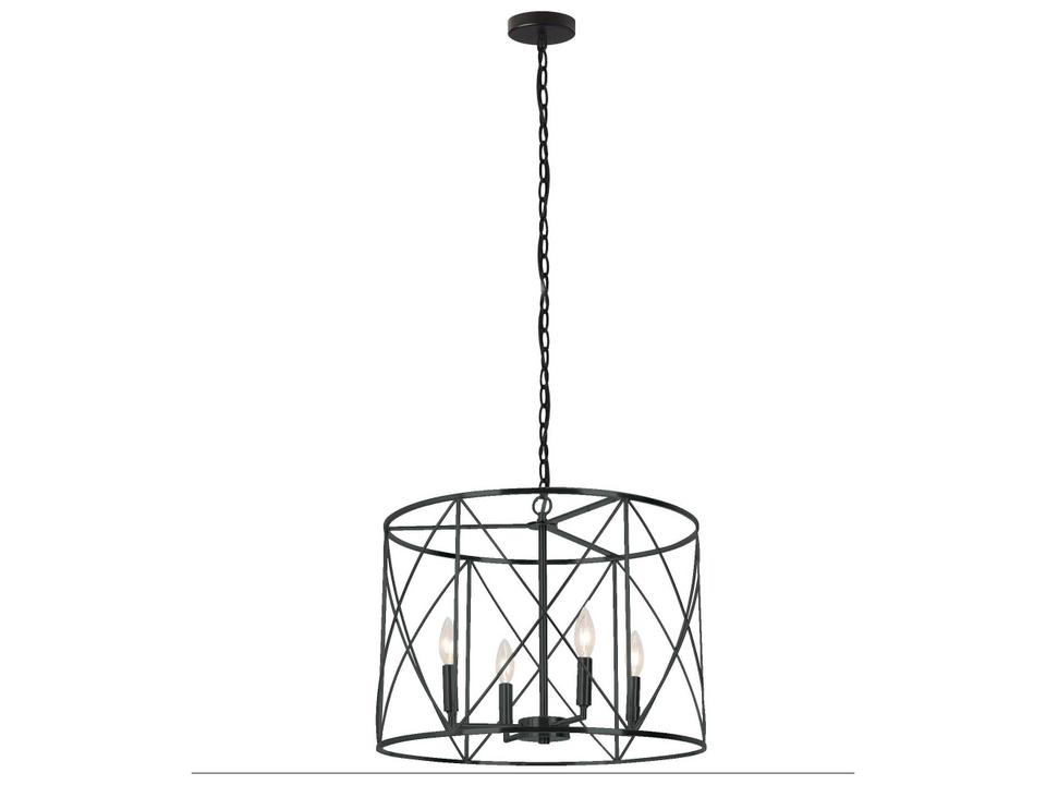 Calah 4-Light Matte Black Geometric Chandelier