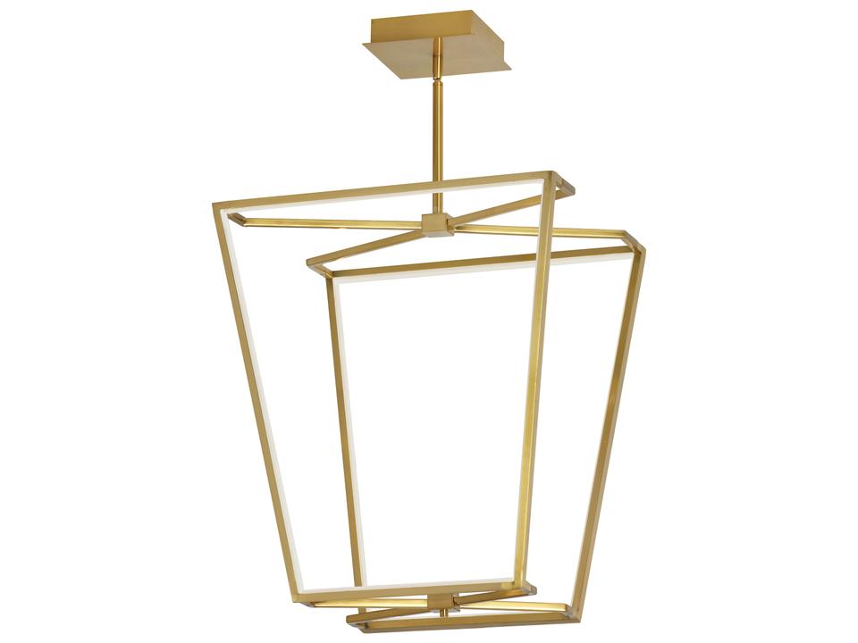 Curant 1-Light Aged Brass White Geometric Chandelier