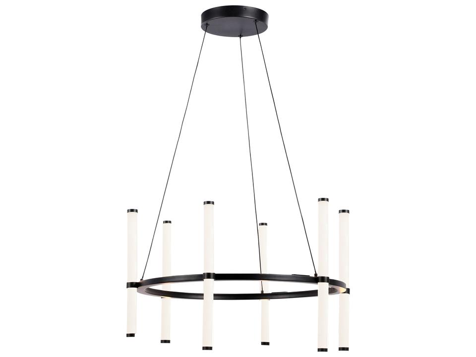 Corvette 6-Light Matte Black Cylinder Linear Chandelier