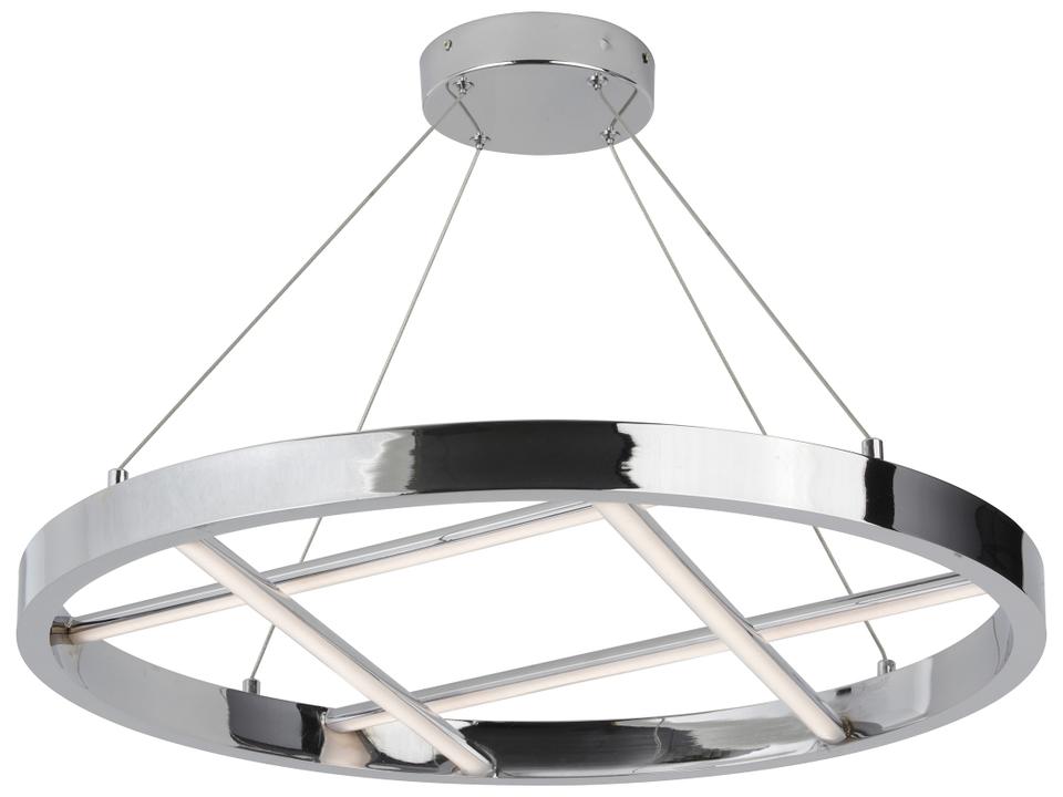 Dante 1-Light Polished Chrome White Geometric Round Chandelier