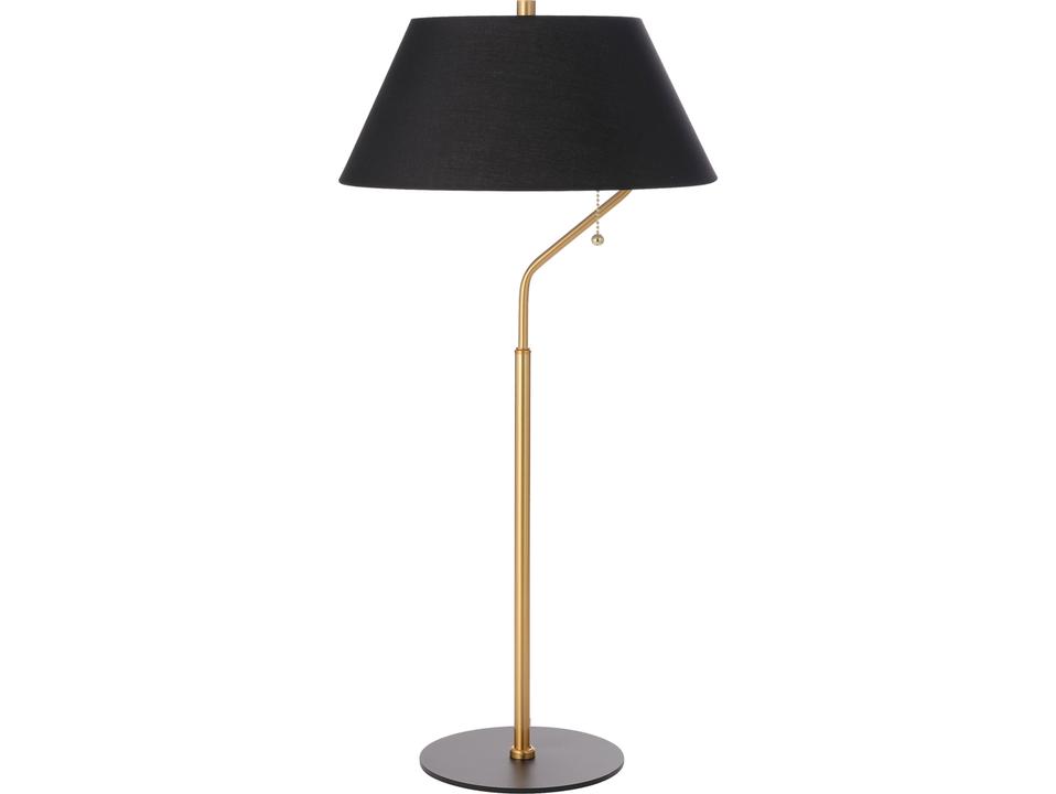 Geraldine 1-Light Aged Brass and Matte Black Fabric Table Lamp