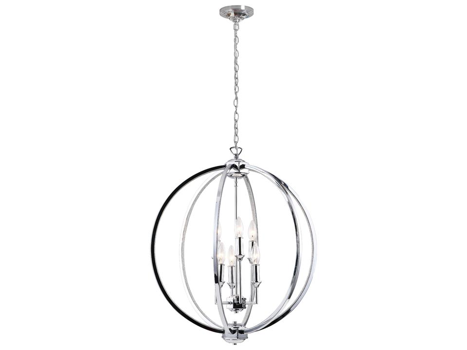 Karland 6-Light Polished Chrome Globe Chandelier