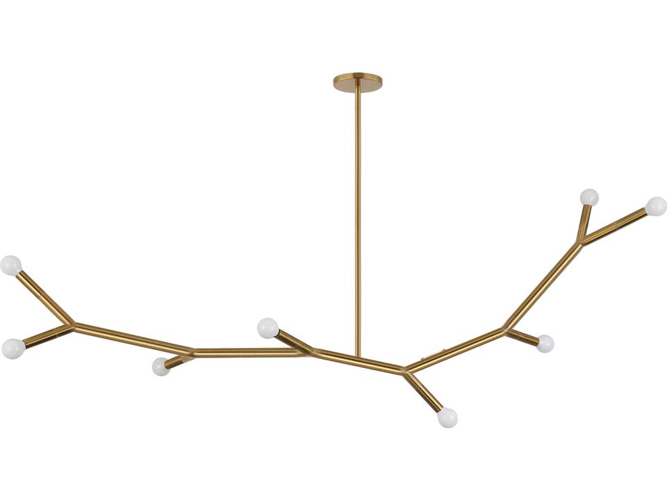 Morgan 8-Light Horizontal Pendant Light in Aged Brass