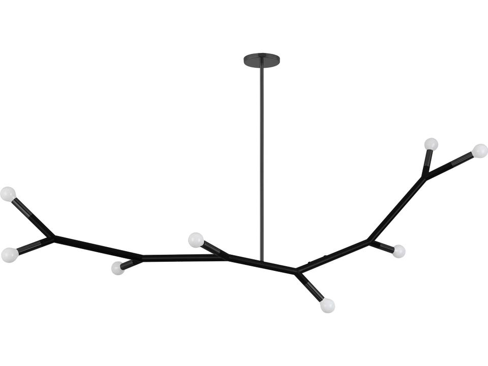 Morgan 8-Light Matte Black Linear Island Pendant