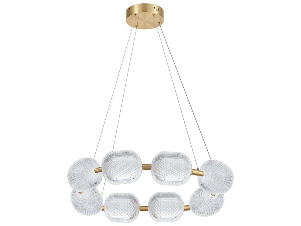 Peri 8-Light LED Geometric Chandelier in Aged Brass