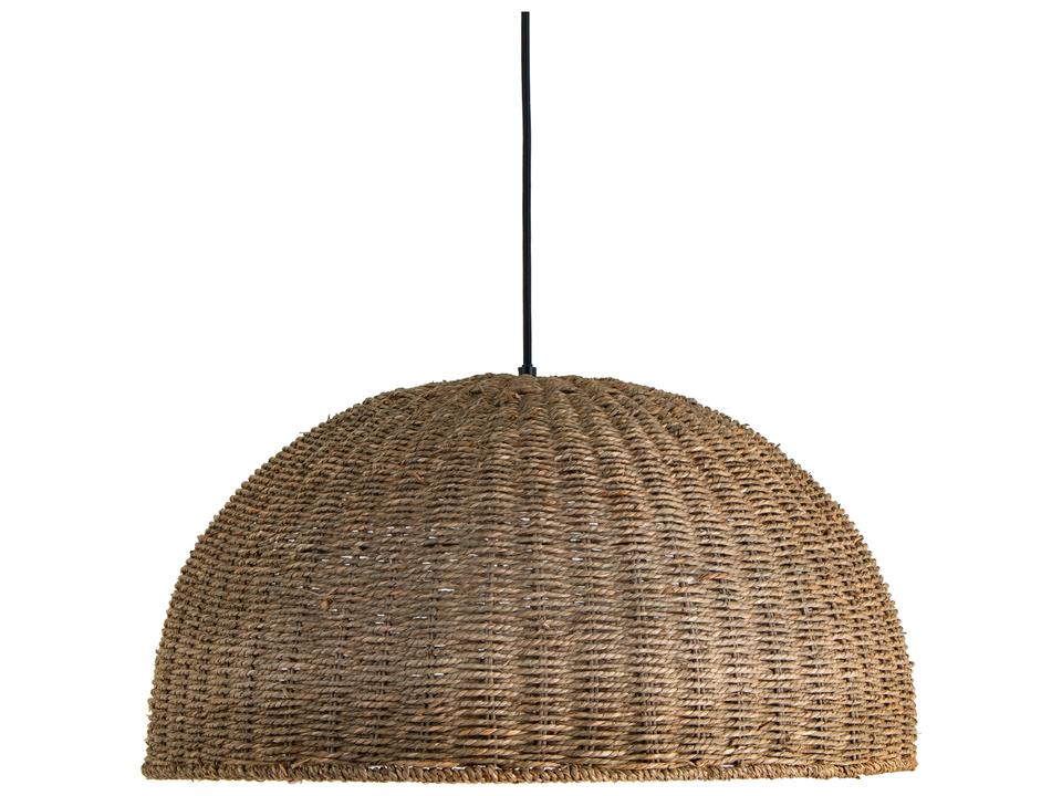 Pourel 3-Light Pendant Light in Natural Seagrass and Matte Black