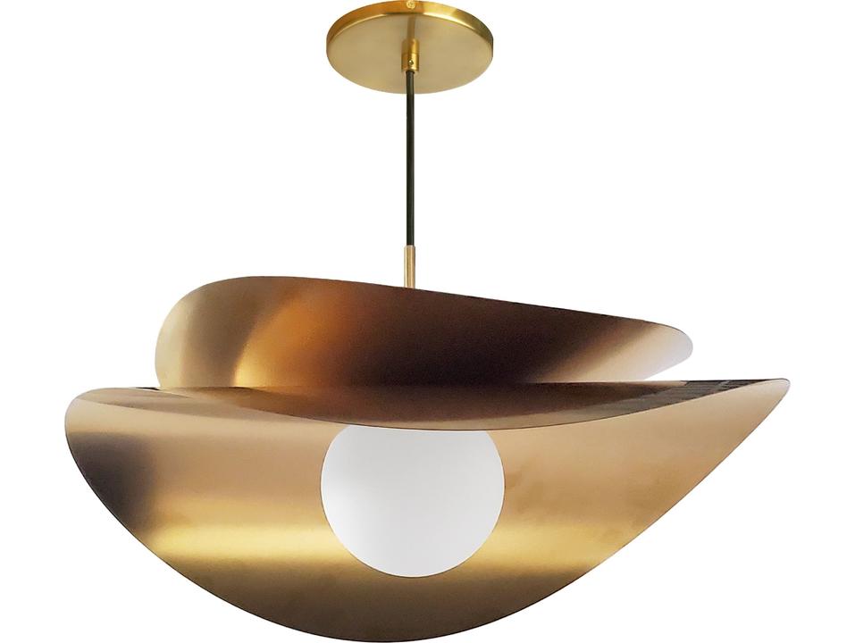 Paven 1-Light Aged Brass Pendant