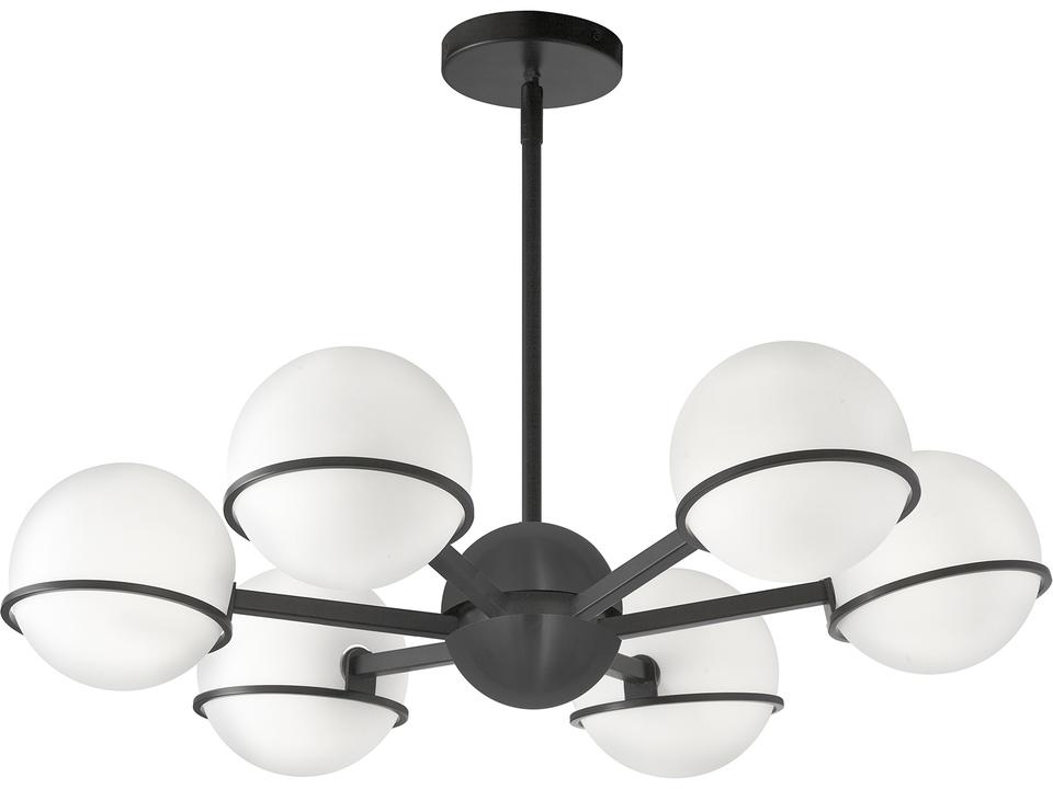 Sofia 6-Light Matte Black Globe Chandelier