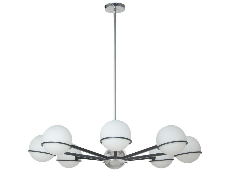 Sofia 8-Light Matte Black Polished Chrome Globe Chandelier