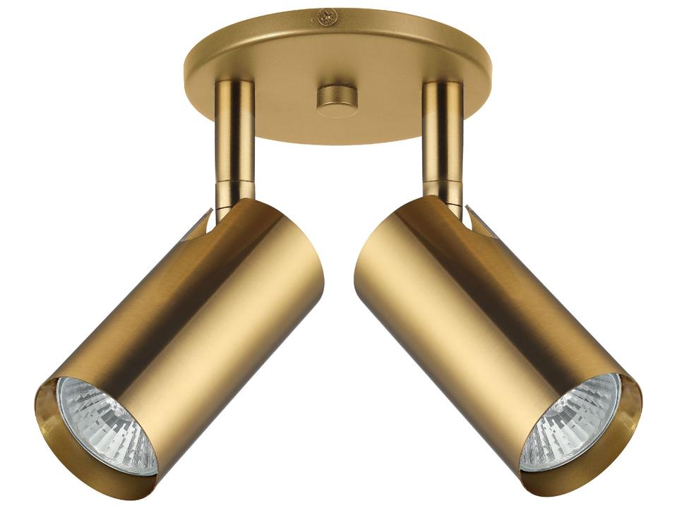 Stanly 2-Light Aged Brass Cylinder Spot Light