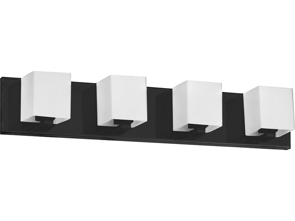Verona 4 Light Vanity Fixture in Matte Black