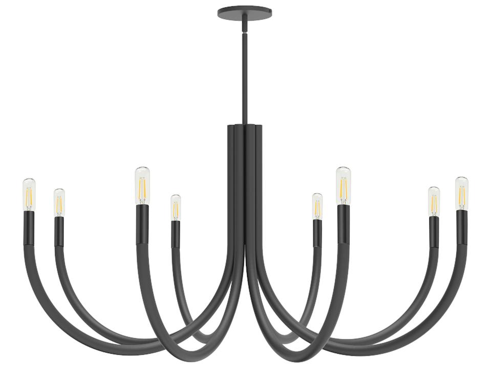 Wand 8-Light Matte Black Candelabra Chandelier
