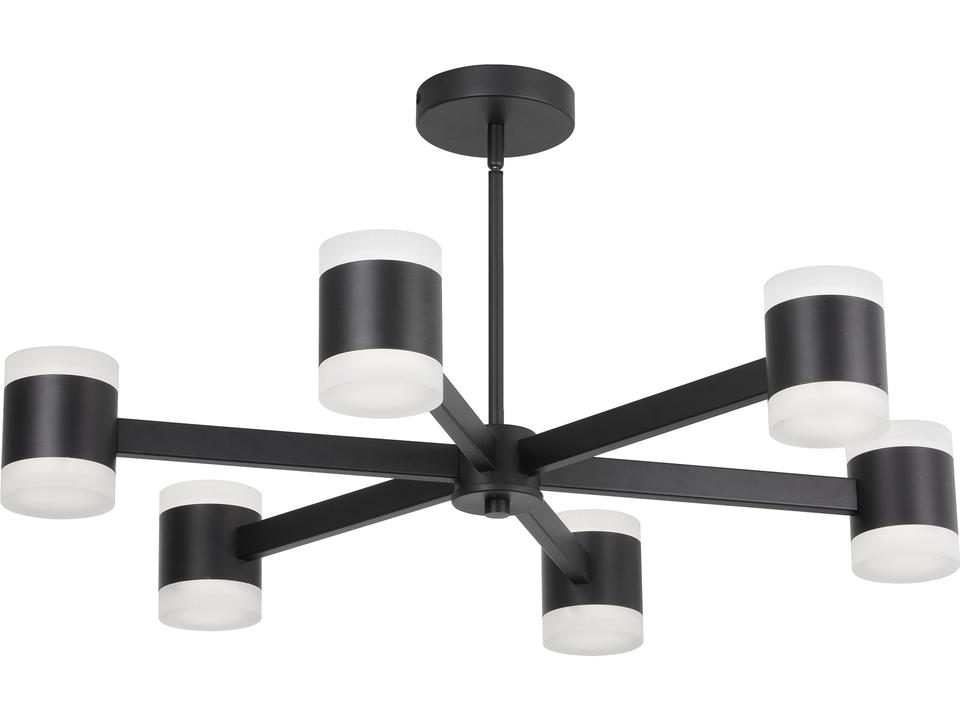 Wilson 12-Light Matte Black Cylinder Geometric Chandelier