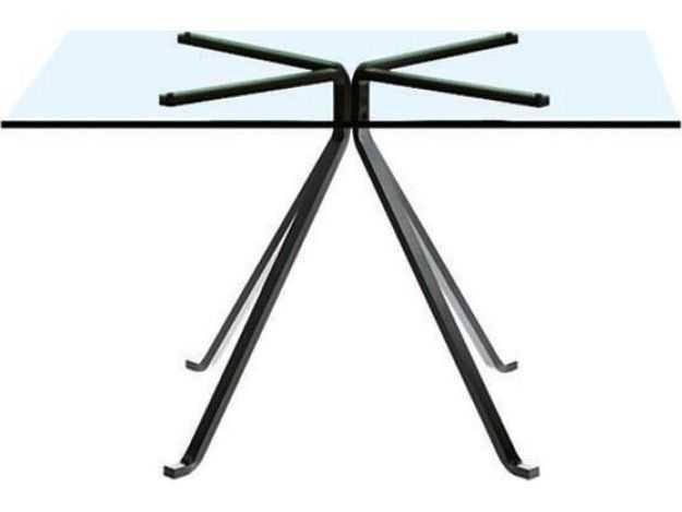 Cugino By Enzo Mari Square Glass Dining Table