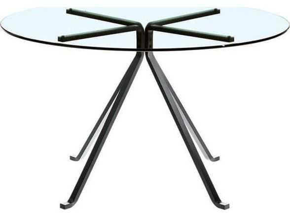 Cugino By Enzo Mari Round Glass Dining Table
