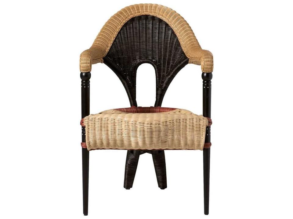Liba Borek Sipek Accent Chair in Natural Rattan and Ebonized Wood