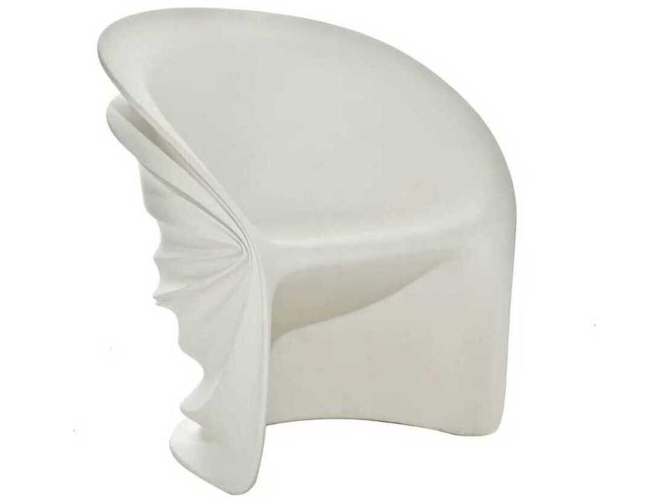 Modesty Veiled Polyethylene Accent Chair in White