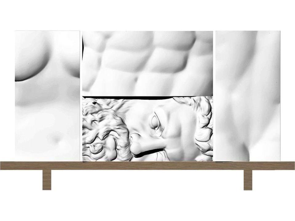Ercole E Afrodite By Lab 80" Oak Wood Sideboard
