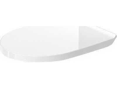 No.1 Elongated Toilet Seat in White Alpin with Stainless Steel Hinges