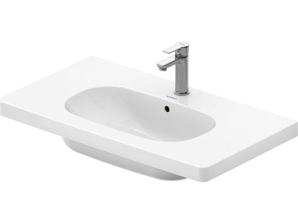 D-Code 34-Inch Ceramic White High Gloss Vanity Top with Integrated Sink and 3 Faucet Holes