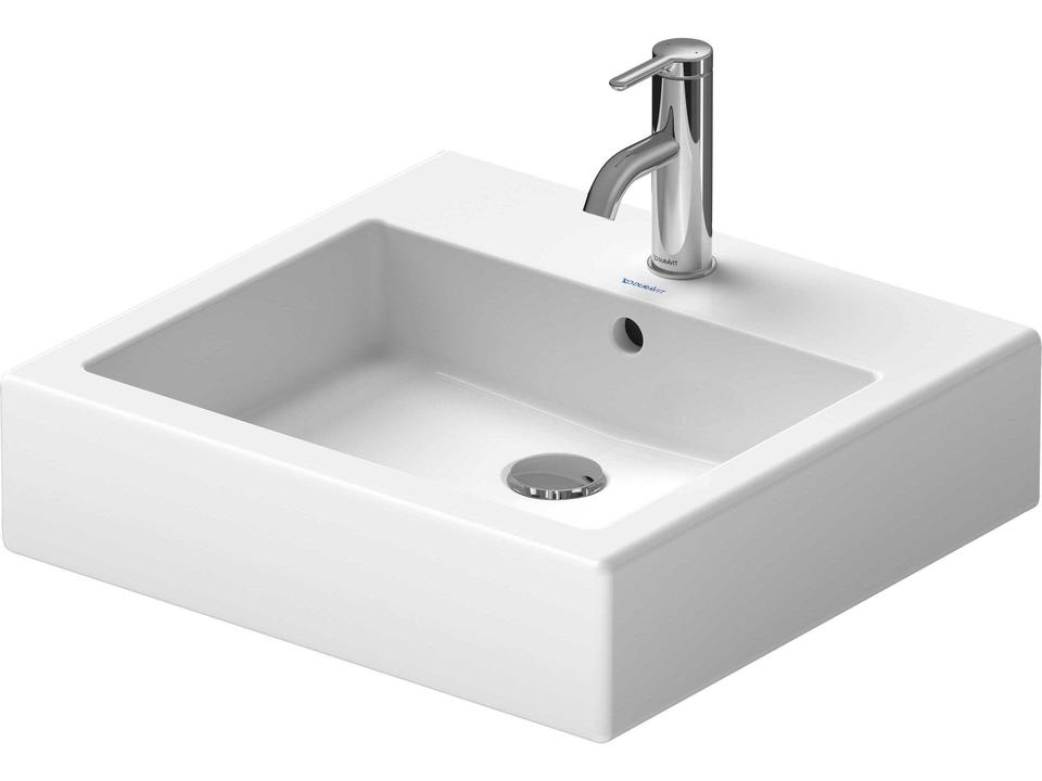 Vero 20 Inch Rectangular Wall Mounted Ceramic Bathroom Sink with 1 Faucet Hole