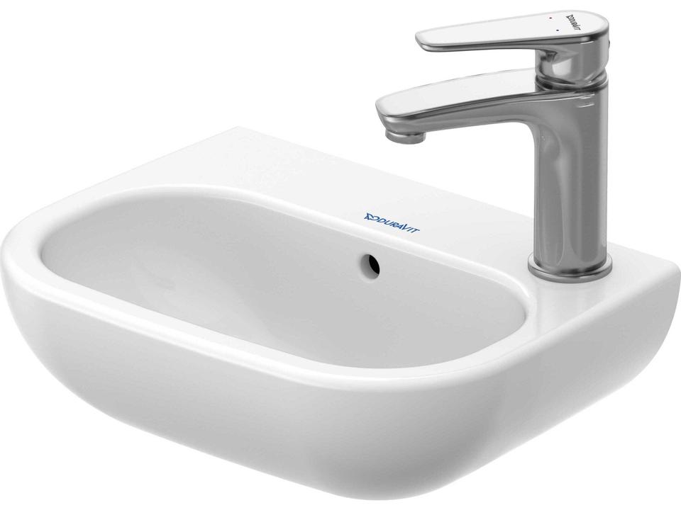 D-Code 14-Inch Ceramic Wall Mounted Bathroom Sink with Left Faucet Hole