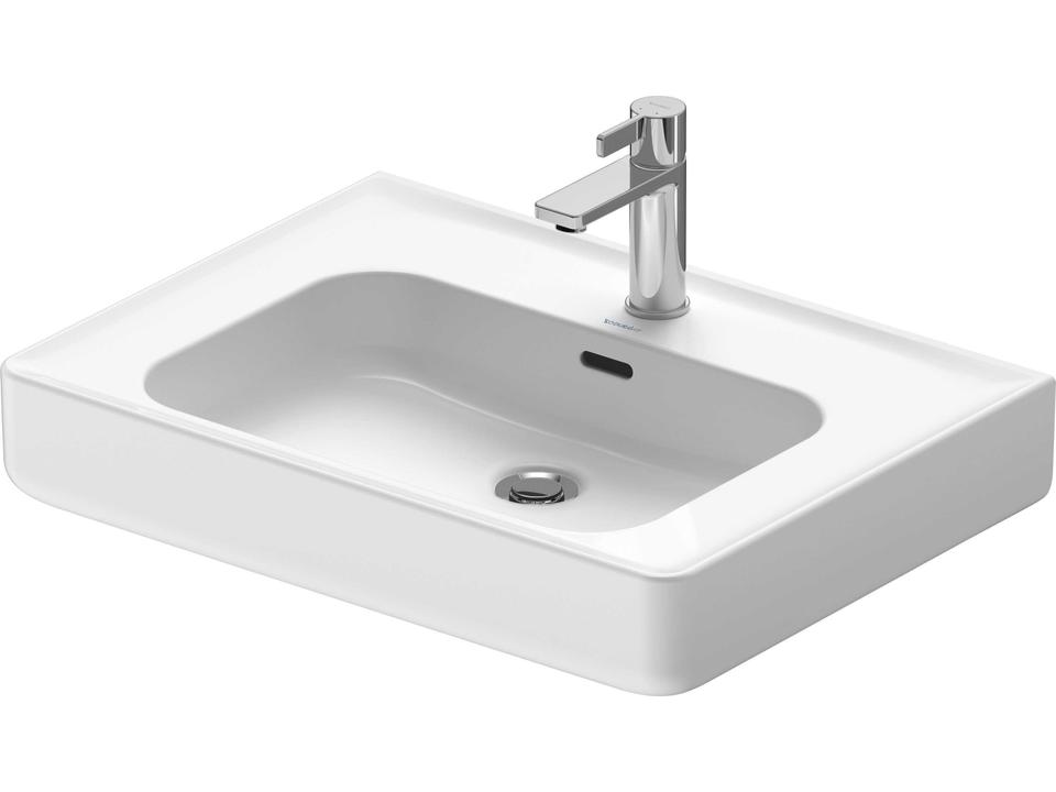 Soleil by Starck 25 5/8" Rectangular Wall-Mounted Sink in White with Single Faucet Hole Overflow